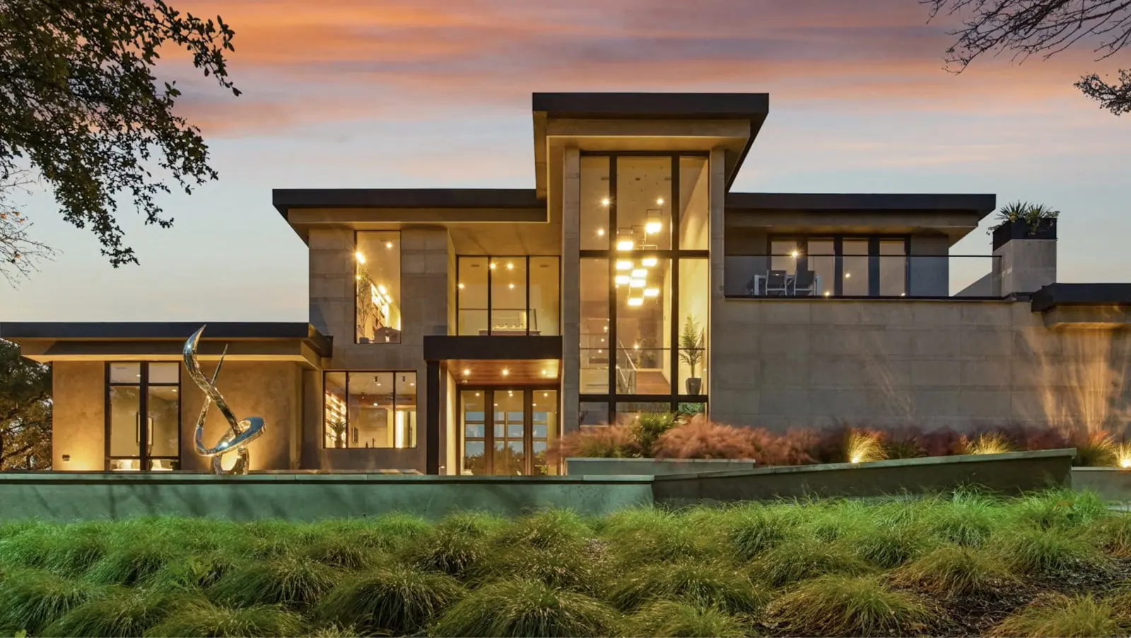 Luxury residence at dusk in Bahria Enclave, Islamabad